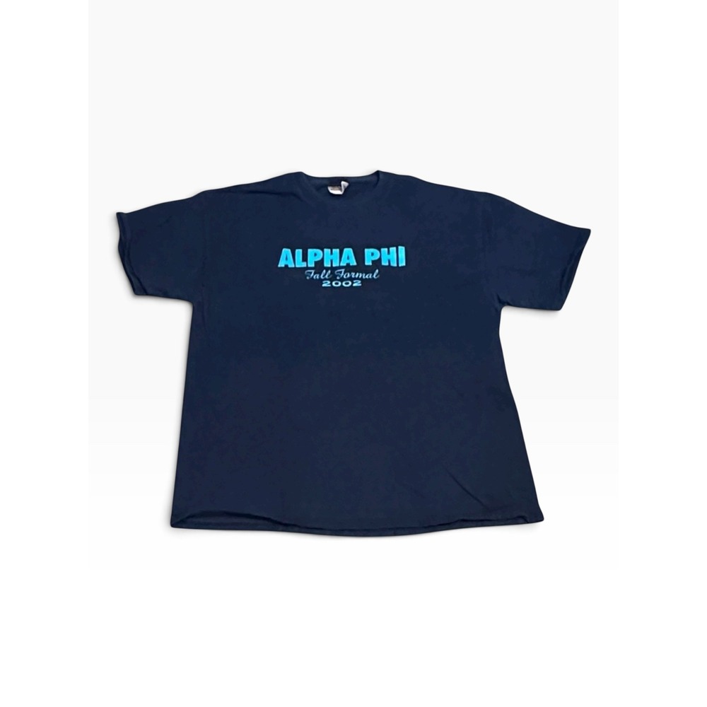 Vintage Hanes T-Shirt Adult Large Navy Blue Alpha Phi Fall Formal 2002